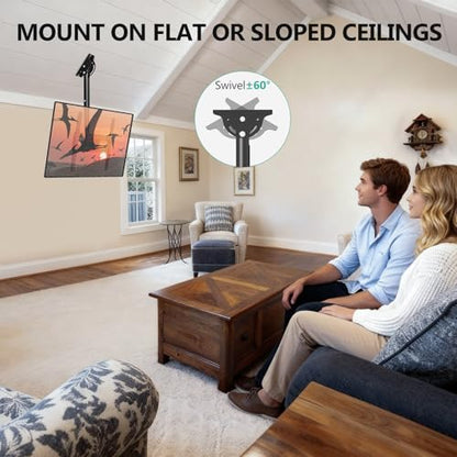 WALI Ceiling TV Mount for Most 26-65 inch LCD LED OLED 4K TVs, up to 99 lbs - color: Black (400x400mm), size: 2 feet