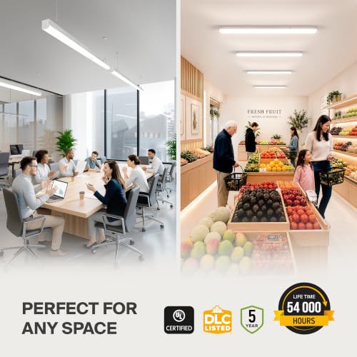 ASD 4ft LED Linear Strip Light Fixture, 3500K 4000K 5000K UL DLC - color: White, size: 4FT