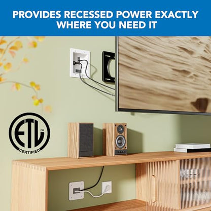 Mount-It! in-Wall TV Cable Concealer Kit with Recessed Power – Triple Outlet, 9ft Cord, and Hand Saw – Easy, Safe Cable Management for Organized TV and Home Theater Setups - style: Triple Outlet – 9ft Extension Cord