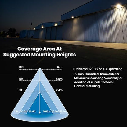 Feit Electric 10in LED Canopy Light, 5CCT Selectable, 4000 Lumens, 44W, Wet Rated Die-Cast Aluminum Housing, 50,000-Hour Lifetime, Bronze Outdoor Commercial Security Ceiling Fixture, S10CNPY/5CCT/BZ - color: 3000K-6500K White