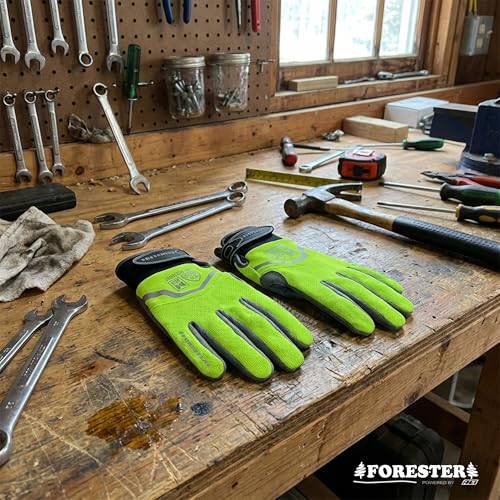 FORESTER Cut Resistant Work Gloves | Cut Level 5 Gloves for Arborists, Construction & Mechanics | ANSI Puncture 3 - size: X-Large, style: Velcro