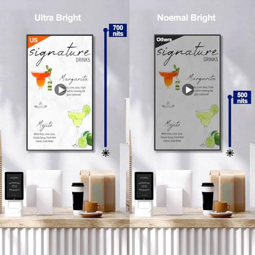 43inch Touchscreen Digital Display, 700nit Slim Fit Frameless LCD Monitor, USB + HDMI Ports for Touch Connectivity, CMS/U-Disk Plug&Play, Smart Split Screen, 24/7 Operation