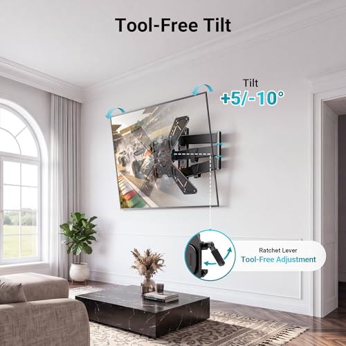 BONTEC Full Motion Corner TV Wall Mount for 31–75 Inch TVs, 33" Long Arm - size: for 31-75 Inch