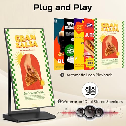 43 Inch Digital Signage Display, Portable Indoor Digital Signage Kiosk - size: 1 Pack-Indoor