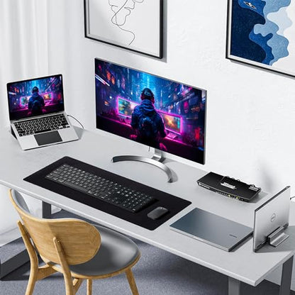ALOANES Non-Slip Extended Mouse Pad Office&Home Desk Mat Stitched Edge - color: Classic Black, size: 31.5" x 11.9"