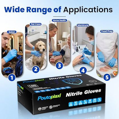 Nitrile Disposable Gloves 5 Mil, X-Large, 100 Count - color: Blue, size: X-Large