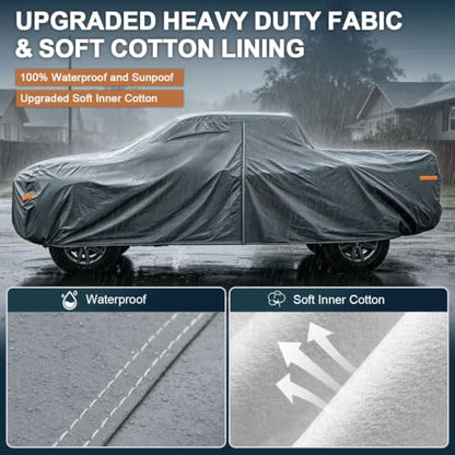 GUNHYI 16 Layers Truck Cover Waterproof All Weather. See Truck Size Chart - color: 4 Truck Cover, size: 4 Truck XL - Max Length to 239",Max Cab to 149"