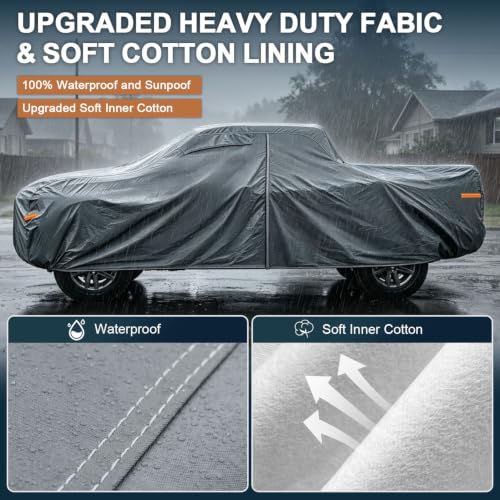 GUNHYI 16 Layers Truck Cover Waterproof All Weather. See Truck Size Chart - color: 4 Truck Cover, size: 4 Truck XL - Max Length to 239",Max Cab to 149"