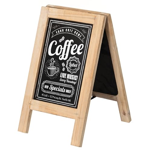 Vintiquewise 11-inch Wooden A-Frame Chalkboard Sign Double-Sided Menu Board Easel for Restaurant Cafe Bar Coffee Shop Bakery Wedding Party Home Business Kitchen Countertop & Tabletop Display, Single - size: Small