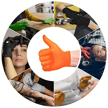 L3 Level 3 Nitrile Gloves - Professional Heavy Duty Disposable Gloves - Latex Free - Fits Snug - Box of 100 - color: Orange, size: Small (Pack of 100)