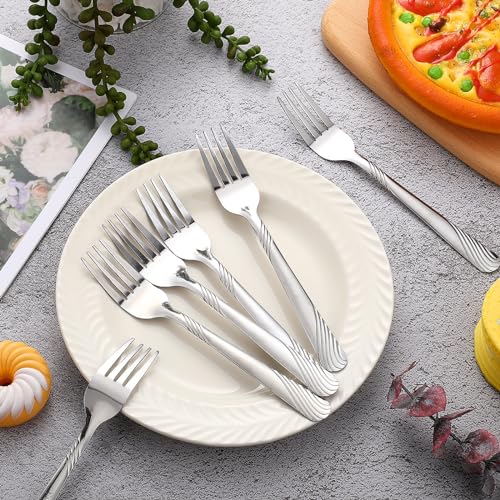Nuogo 100 Pieces Forks and Spoons Silverware Set Stainless Steel Dinner