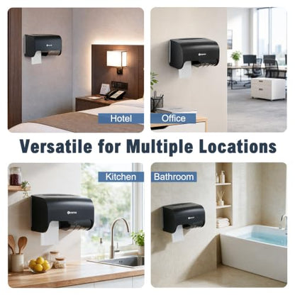 Double Toilet Paper Holder Wall Mount,Hold Two Rolls*4.5”,Black - color: Black, White, Gray