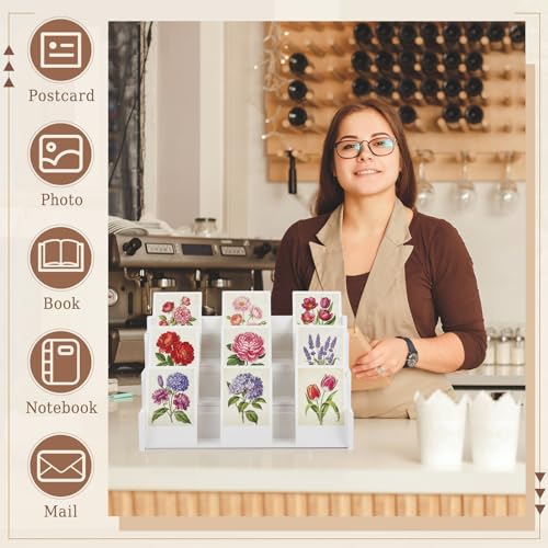Yuntau 3 Tier Greeting Card Display Stand, White - color: White, size: 3 Tier