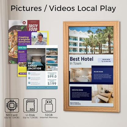 Sungale 21.5" Commercial Digital Signage, Desktop and Wall-Hanging, Auto Rotate in Landscape and Portrait Mode, HD IPS LCD Screen, Remote Content Management Anytime Anywhere