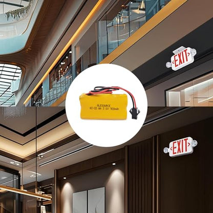 XUNTU 3.6V 900mAh AA ELB B001 Emergency/Exit Light Battery Replacement for Lithonia ELB B001 ELBB001 ELB-B001 Lithonia EU2 LED Unitech 0253799 Interstate ANIC1566 (2 Pack) - size: 2PCS 3.6V 900mAh battery
