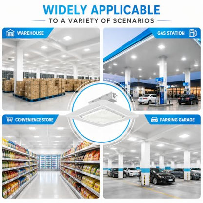 180W LED Canopy Light, 25200 Lumens, 5700K Daylight, 0-10V Dimmable, 600W Metal Halide Replacement, 120-277V, IP65 Waterproof, UL DLC 5.1, Commercial Gas Station Parking Garage Light - size: 180W