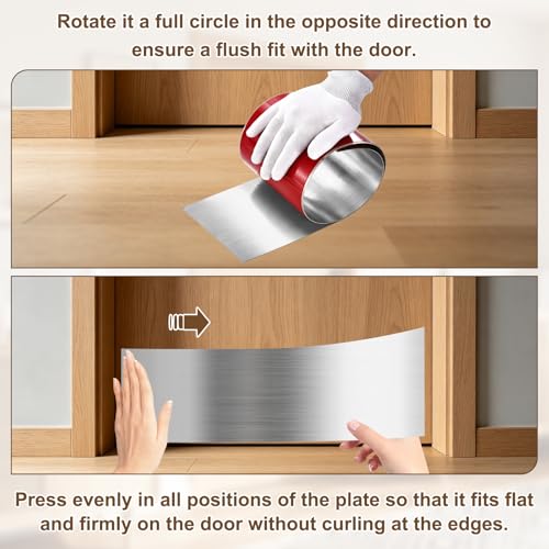 6 x 30 Inches Self Adhesive Door Kick Plate,2 Pack - Silver - color: Silver, size: 6 x 30 Inch