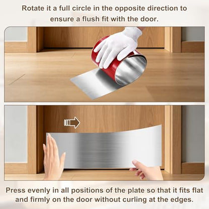 6 x 30 Inches Self Adhesive Door Kick Plate,2 Pack - Silver - color: Silver, size: 6 x 30 Inch