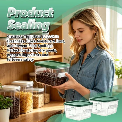 2 Pack 2QT Square Food Storage Containers with Lids, Clear, NSF - color: Green, size: 2Qt-2 Pack