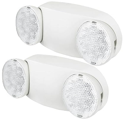 KASTLITE Commercial LED Emergency Light, Round Lens Style, 2-Pack - color: WHITE - ROUND, size: 2 Pack