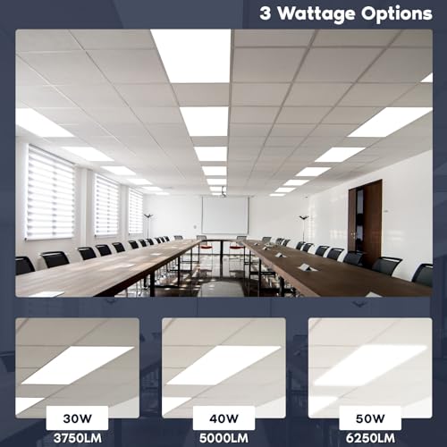LUXRITE 2x4 FT LED Flat Panel Light, LED Drop Ceiling Lights (8 Pack) - size: 8 Count (Pack of 1)