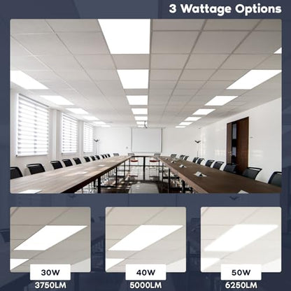 LUXRITE 2x4 FT LED Flat Panel Light, LED Drop Ceiling Lights (8 Pack) - size: 8 Count (Pack of 1)