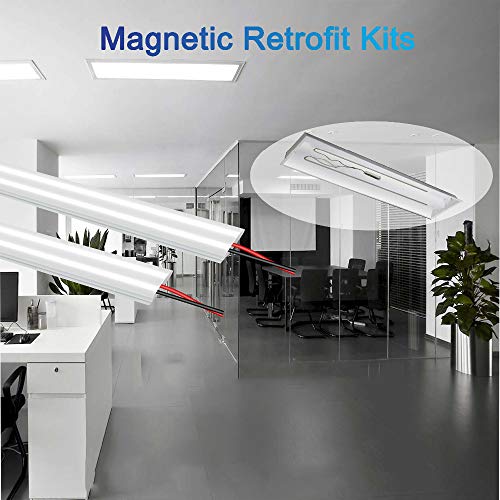 4FT LED Magnetic Retrofit Kit, 36W, 5000K Daylight White, 5400LM, 0-10V Dimmable, T8 T10 T12 Fluorescent Replacement - color: 36wtube-1