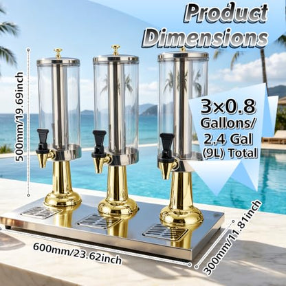 2.4 Gallon Drink Dispenser for Party with Stand & Leak-Proof Spigot - color: Gold