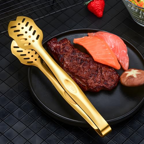 Salad Spoon and Fork Stainless Steel Tong Serving Set, Heavy Duty Smooth Finish Metal Serving Utensils Large Salad Servers for Home Kitchen Party Buffet Supply (Silver) - color: Silver