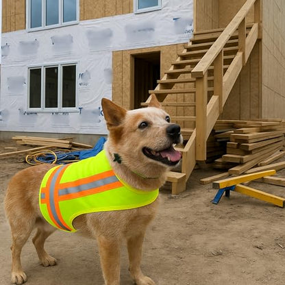 Reflective Dog Vest. High Visibility Yellow Safety Vest for Outdoors. Safeguard Your Dog with Easy to wear Adjustable and Breathable Reflective Gear (Medium) - size: Medium