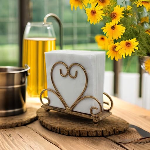 Metal Table Napkin Holder Freestanding Tissue Dispenser, Bronze - color: Bronze