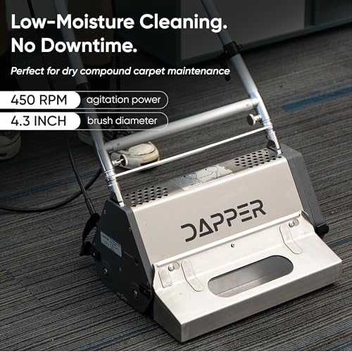 14" Counter-Rotating Brush (CRB) Carpet & Hard Floor Cleaning Machine – 450 RPM, Quiet 53 dBA, Compact 41 lb Commercial Scrubber – Ideal for Offices, Hotels & Small Spaces - size: 14"