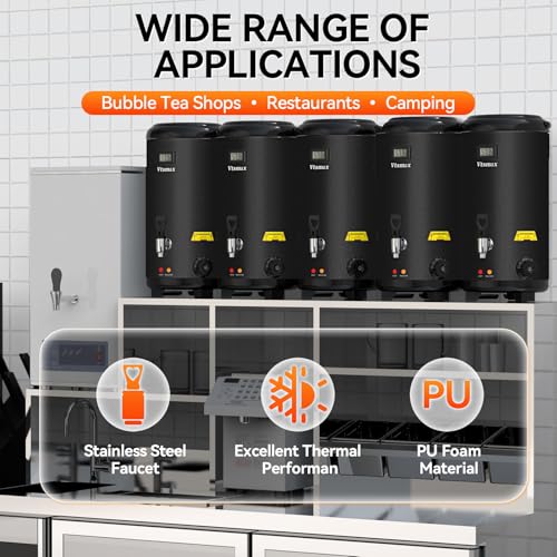 Commercial Electric Beverage Dispenser 2 Gallon with Foldable Stand, Black - color: Black, size: Electric Model