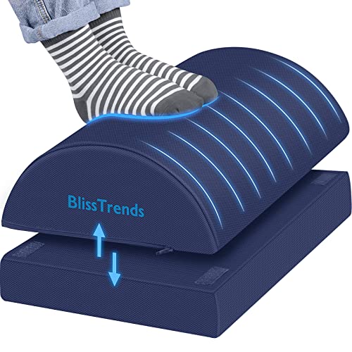 BlissTrends Foot Rest Under Desk, Foot Stool with 2 Adjustable Heights - color: Blue, size: X-Large