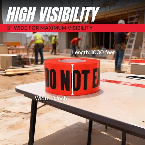 Halloween Decoration Danger Do Not Enter Tape 2 Pack, 3 in x 1000 ft - size: 2 Pack, style: Danger Do Not Enter