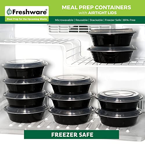 Freshware Meal Prep Bowl Containers [30 Pack] Plastic Bowls with Lids for Soup and Salad, Food Storage Bento Box, BPA Free, Stackable, Lunch Boxes, Microwave/Dishwasher/Freezer Safe (28 oz) - size: 28OZ-30PK