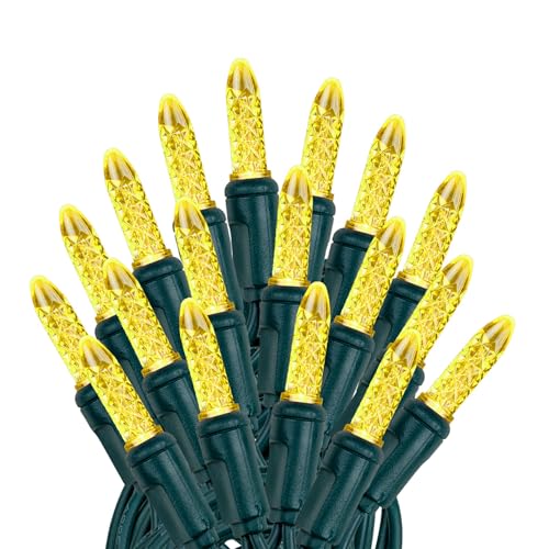 Novelty Lights 25FT 50 LED M5 Yellow Indoor Christmas Tree String Lights - color: Yellow