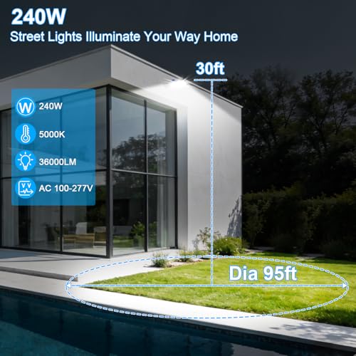 240W LED Parking Lot Light Trunnion Mount Dusk to Dawn 4Pack - size: 240W/Trunnion/4PC