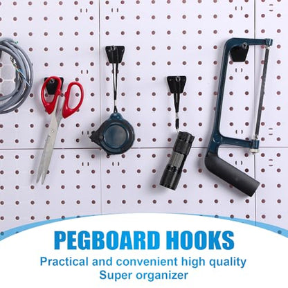 Unittype 100 Pack Plastic Pegboard Hooks, 4 Inch, Black