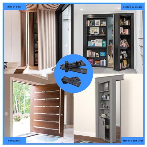 Nuk3y Heavy Duty Stainless Steel 360 Degree Door Pivot Hinge System Matte Black