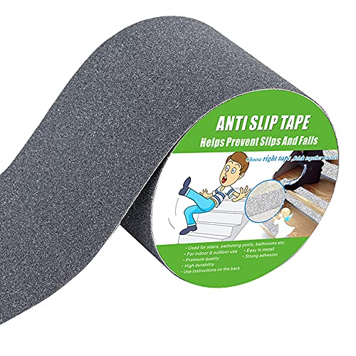 Yorwe Anti Slip Tape for Stairs & Ramps, Traction Grip (4" x 190", Gray) - color: Gray, size: 4" Width x 190" Long