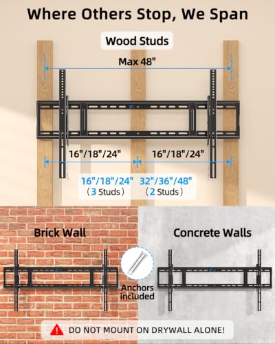 HOME VISION Heavy Duty Tilting TV Wall Mount for 65-150" TVs to 264 lbs - size: 9121/ 65-150"