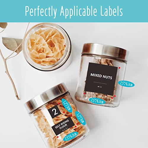 Hebayy 234 Minimalist Kitchen Food Labels, 216 Preprinted Flour Pasta Peas Condiment Oil Stickers, 18 Blank Ones, Waterproof Oil&Tear Resistant, No Residue for Pantry Food Containers Jars. - style: Style 2