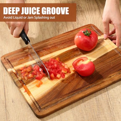 Roshtia 6 Pcs Wooden Cutting Boards 14x10'' Acacia Chopping Board, Fresh - style: Fresh