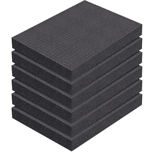 6 Pack 16 x 12 x 2 Inch Pre-cubed Pick Apart Foam Sheets Pre-cut Polyethylene Foam Inserts Black Packing Padding for Tool Box, Camera, Crafts and Storage Case, Black - color: Black, size: 16 x 12 x 2 Inch, style: Pre-cut