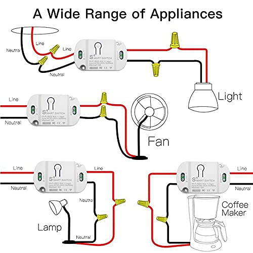 16A Inline WiFi Smart Switch Relay, 120V Smart Life Wireless Module - style: 16A 2 Pcs.