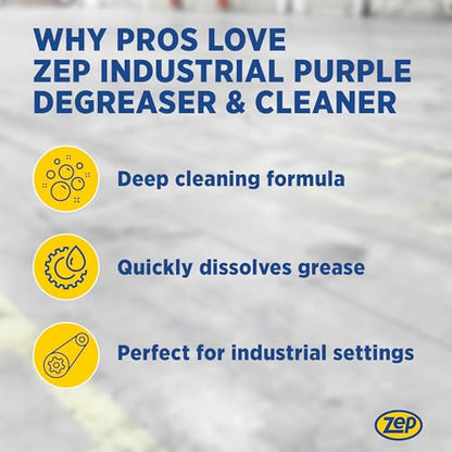Zep Industrial Purple Cleaner and Degreaser Concentrate - 5 Gallon (Case of 1) R45815- Easy to Rinse Formula - size: 640 Fl Oz (Pack of 1)