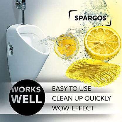 Spargos Urinal Screen Deodorizer, 12 Pack, Ocean and Lemon - color: Blue & Yellow