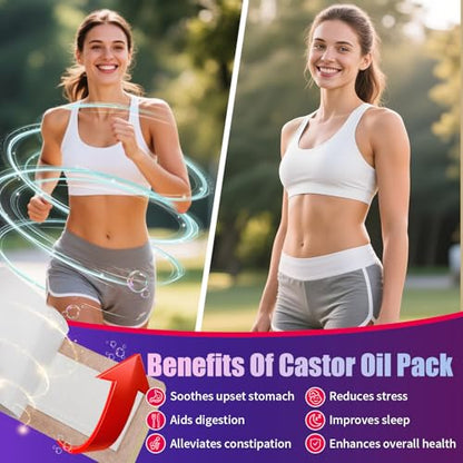 Castor Oil Pack Wrap Patch - Organic Cotton Castor Oil Belly Button Pad, Disposable Self-Adhesive Abdominal Pads, Portable Anti Leakage High Absorbent Patch for Multi-Area Use 15 Pcs - size: 1 Count (Pack of 15)