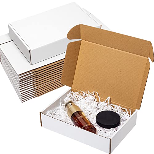 Wowxyz Shipping Boxes 9x6x2" 25 Pack White Corrugated Cardboard Box - size: 9x6x2"